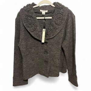 Susan Bristol NWT Grey Women’s Button-Up Cardigan, size large.